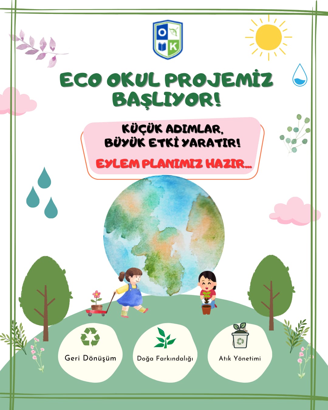 Okulumuzda yürütülen Eko-Okul Programı ile doğa sevgisi ve çevre bilinci